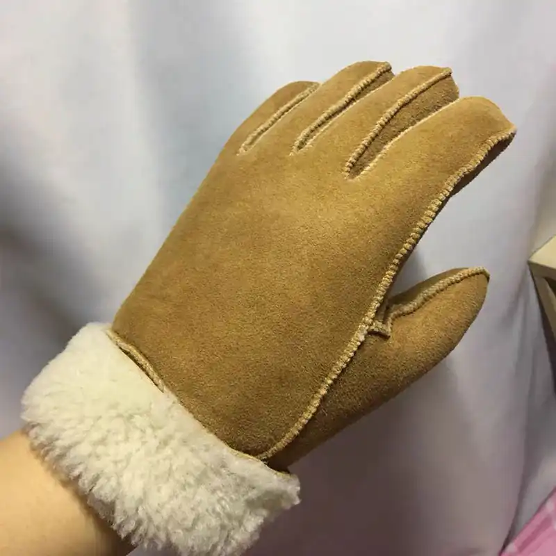 Fur Integrated Split Finger Gloves 01