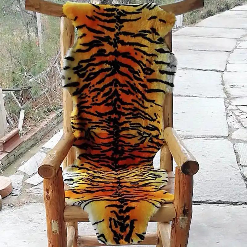 Tiger Stripes Sheepskin Sofa Cushion 01