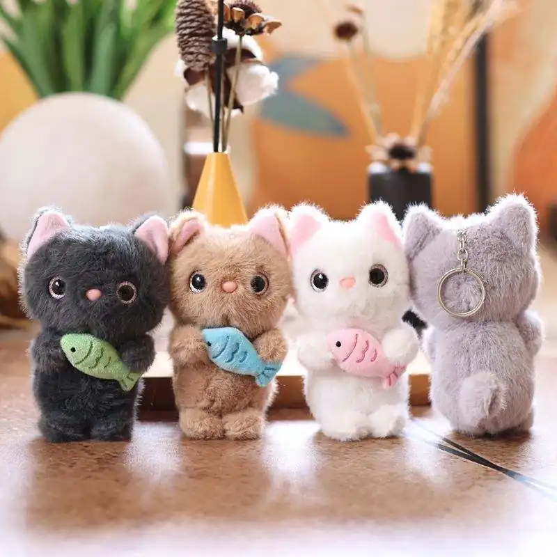 Cute Cat Fish Plush Keychain 01