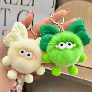 Cute Otter Rabbit Plush Keychain (1)