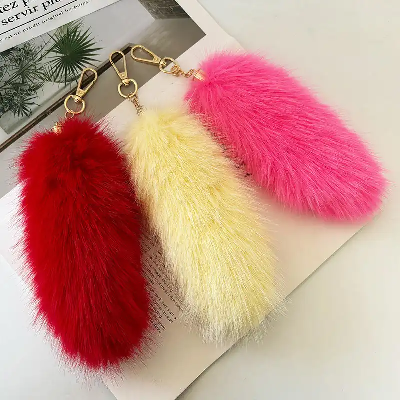 Faux Fur Car Keychain 02