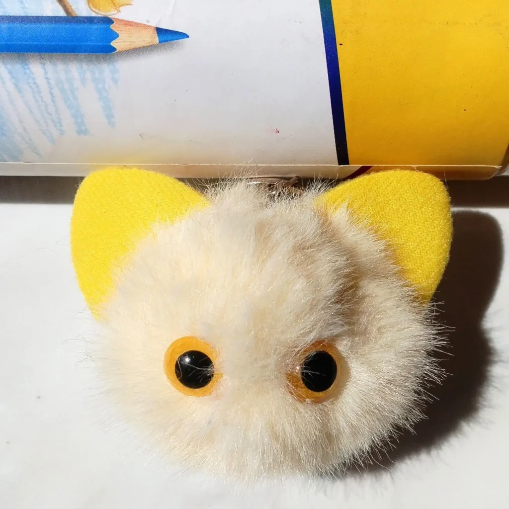 Faux Fur Black Cat Keychain 05