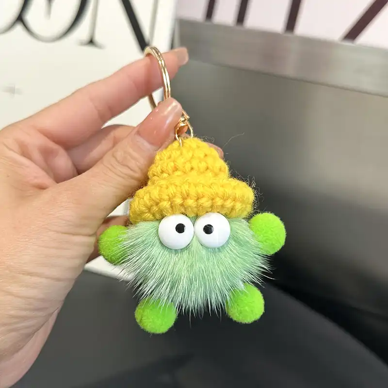 Faux Mink Fur Plush Keychain for Cars 11 Faux Mink Fur Plush Keychain for Cars 11