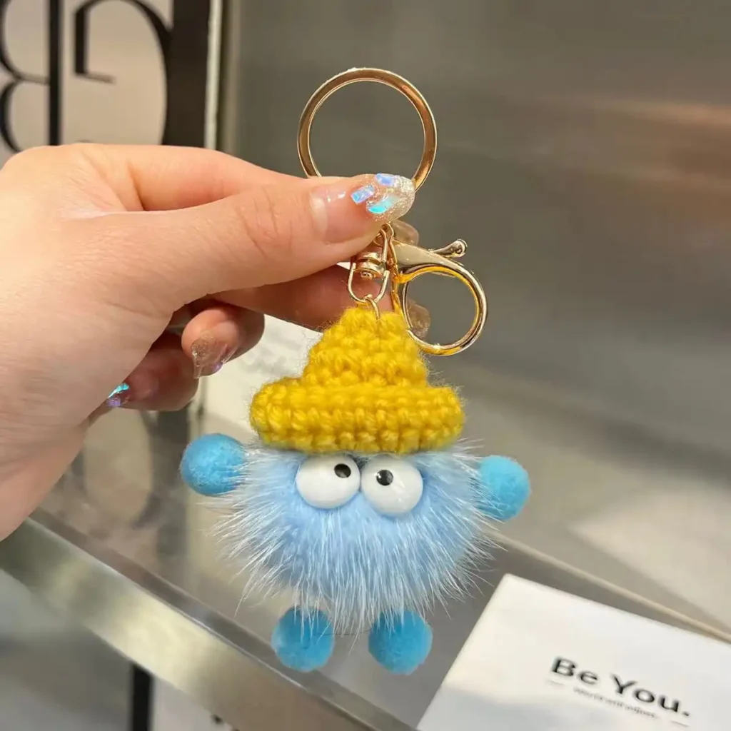 Faux Mink Fur Plush Keychain for Cars 12 Faux Mink Fur Plush Keychain for Cars 12