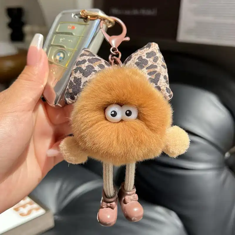 Faux Mink Rabbit Fur Car Key Chain 01