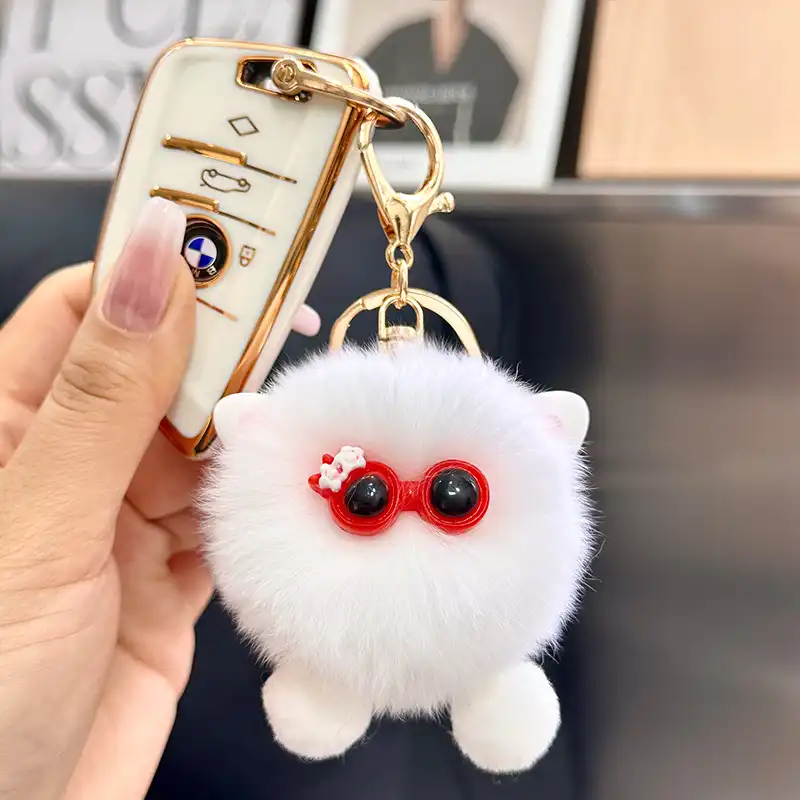 Faux Mink Rabbit Fur Car Key Chain 04