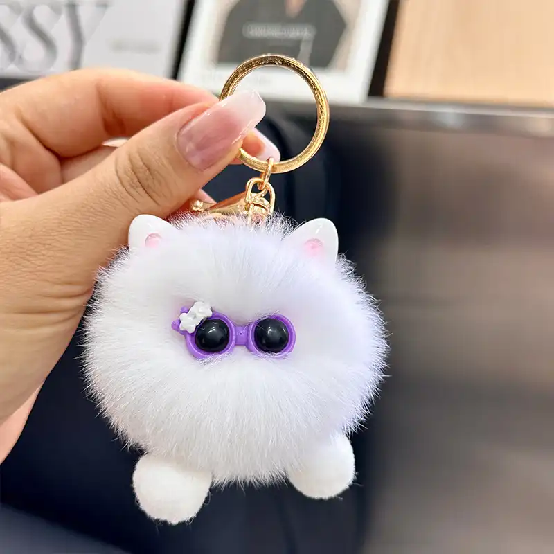 Faux Mink Rabbit Fur Car Key Chain 05
