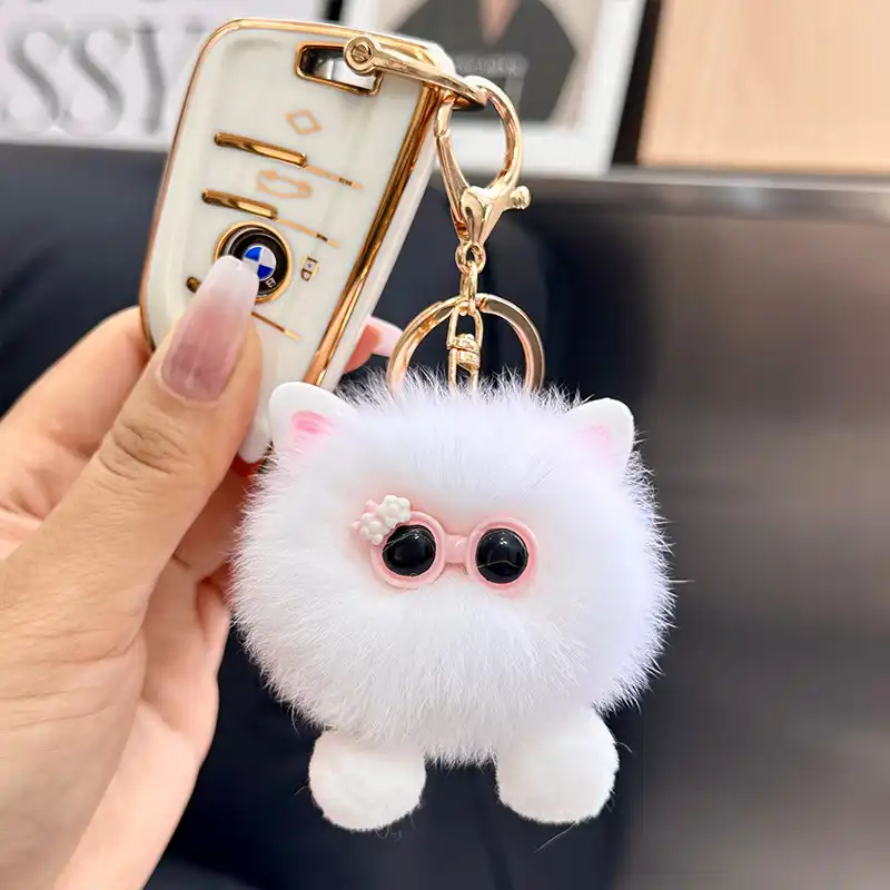 Faux Mink Rabbit Fur Car Key Chain 06