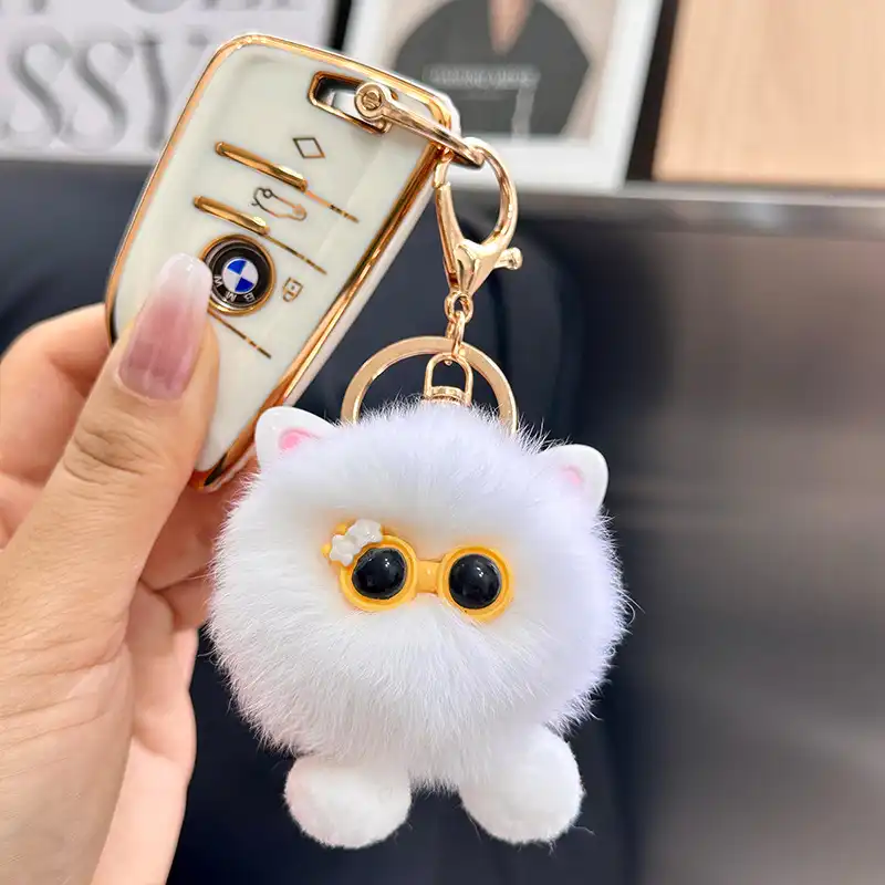 Faux Mink Rabbit Fur Car Key Chain 10