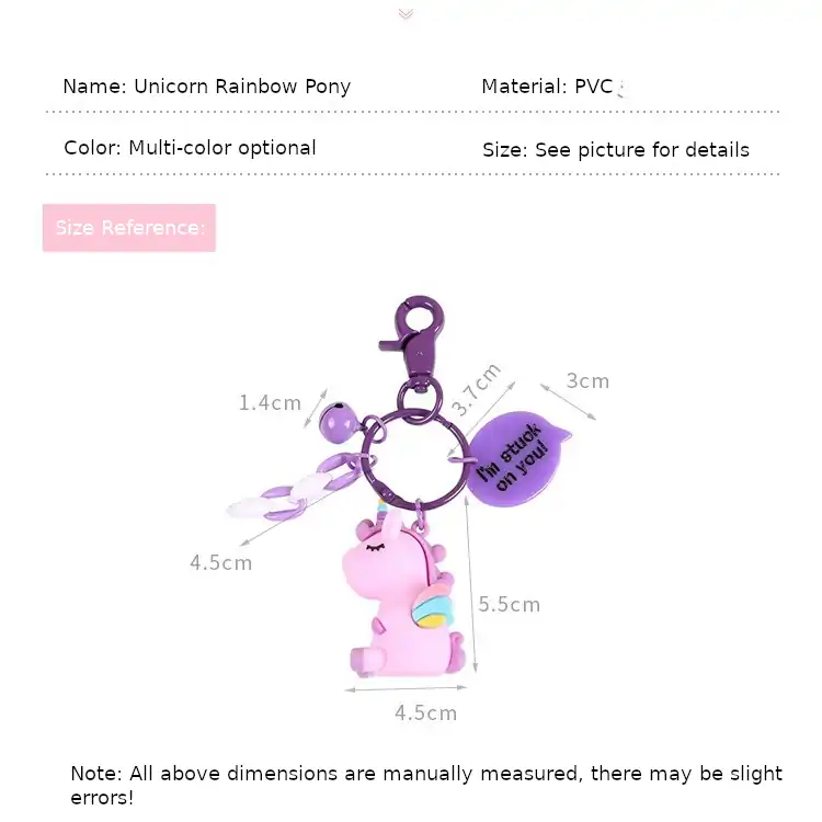 Rainbow Horse Unicorn Keychain 06