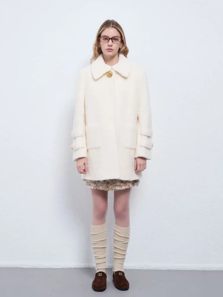 Women's Black Chanel-Style Wool Coat 03