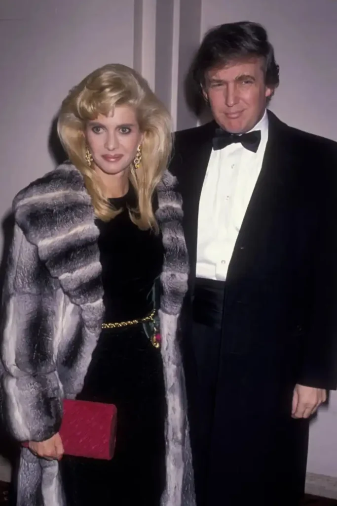 Donald Trump with his then-wife Ivana Trump, who is wearing fur