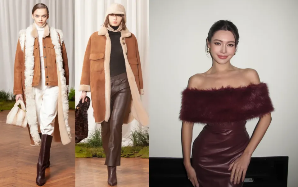Fur integrated into dresses and jackets