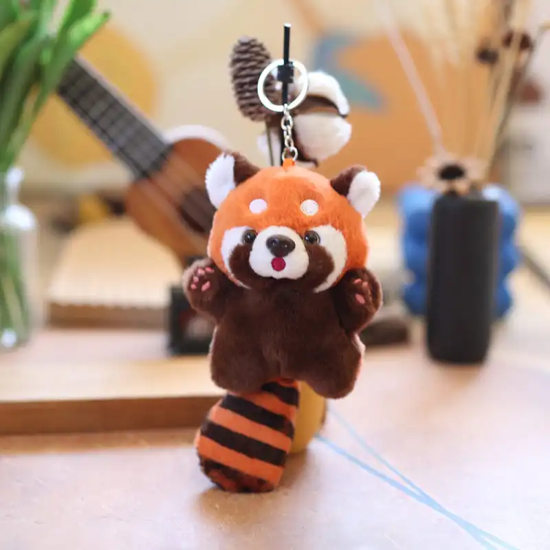 Raccoon Keychain Plush Panda Bag Charm Keychain 03