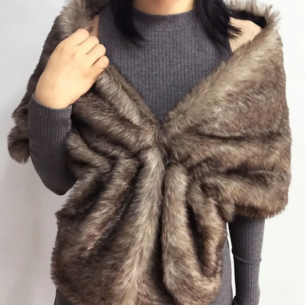 Women's Fashion Faux Fur Shawl 02