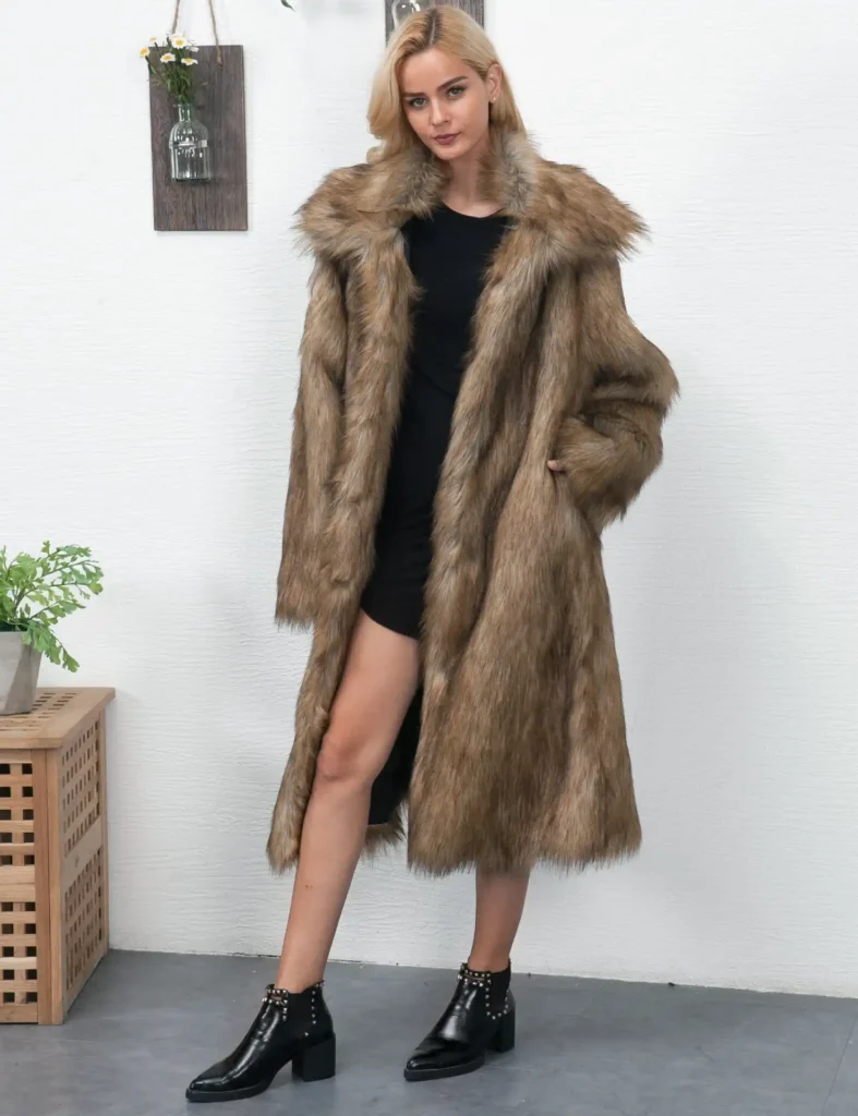Women's Long Faux Fur Coat 03