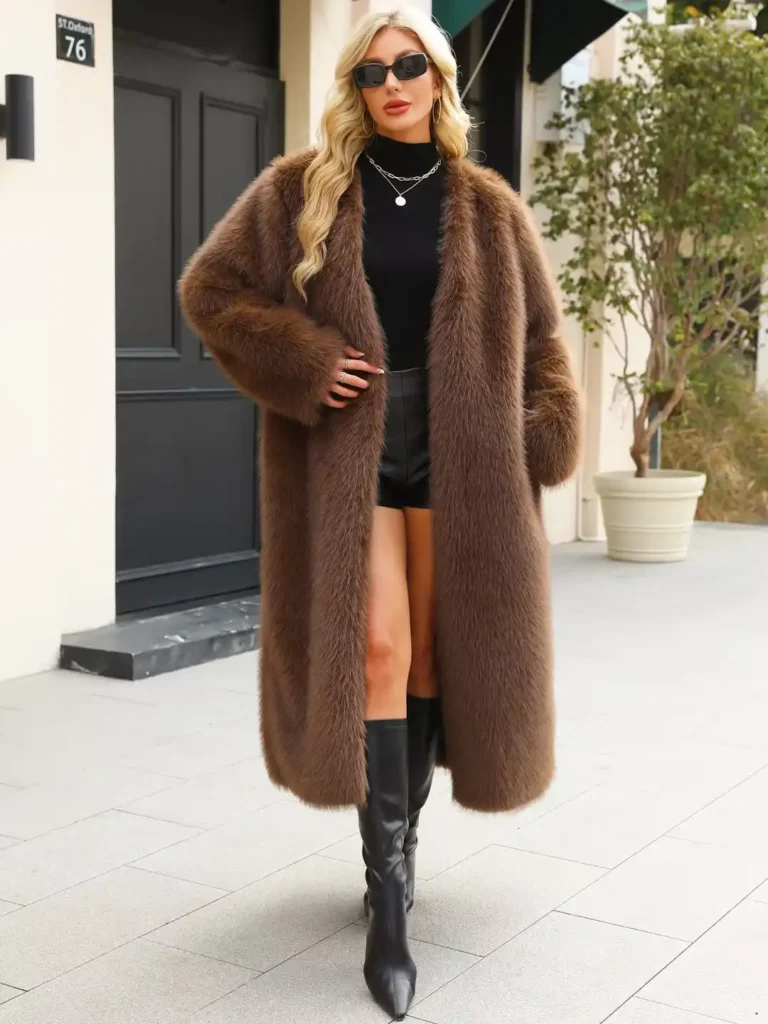 Women's Long Faux Fur Coat 04