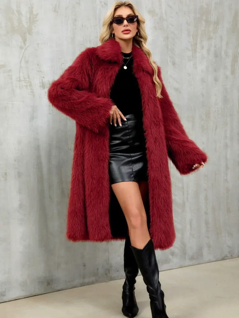 Women's Long-Length Warm Faux Fur Puffer Jacket 12