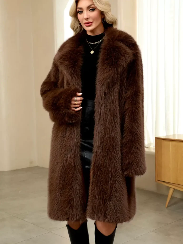 Womens Winter Faux Fur Fluffy Plush Coat 04