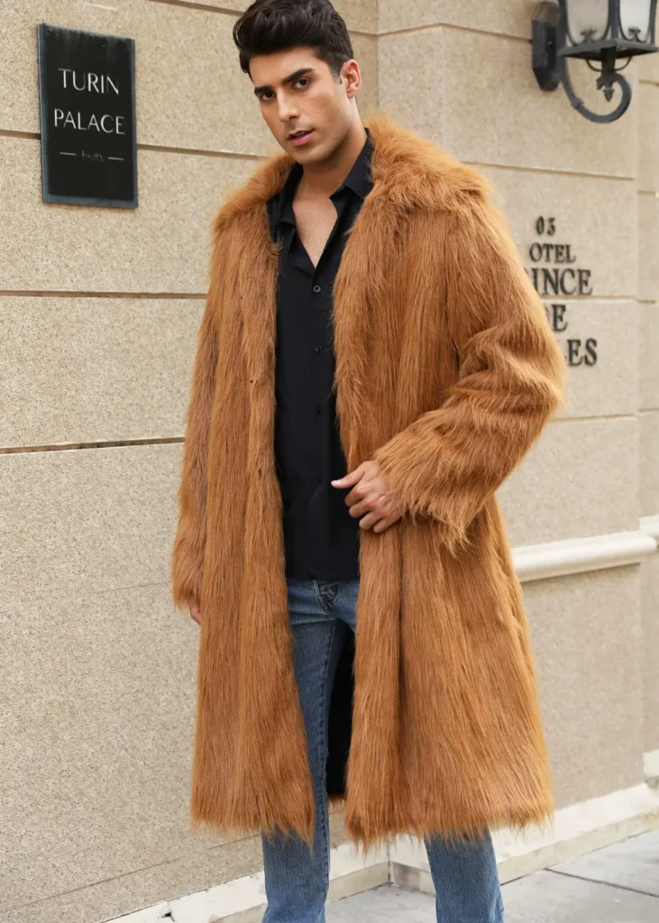 optimized_Men's Faux-Fur Collared Long Coat 10