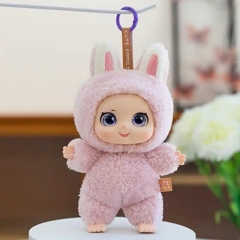 Cute Family Vinyl Rabbit Pendant Plush Toy 02