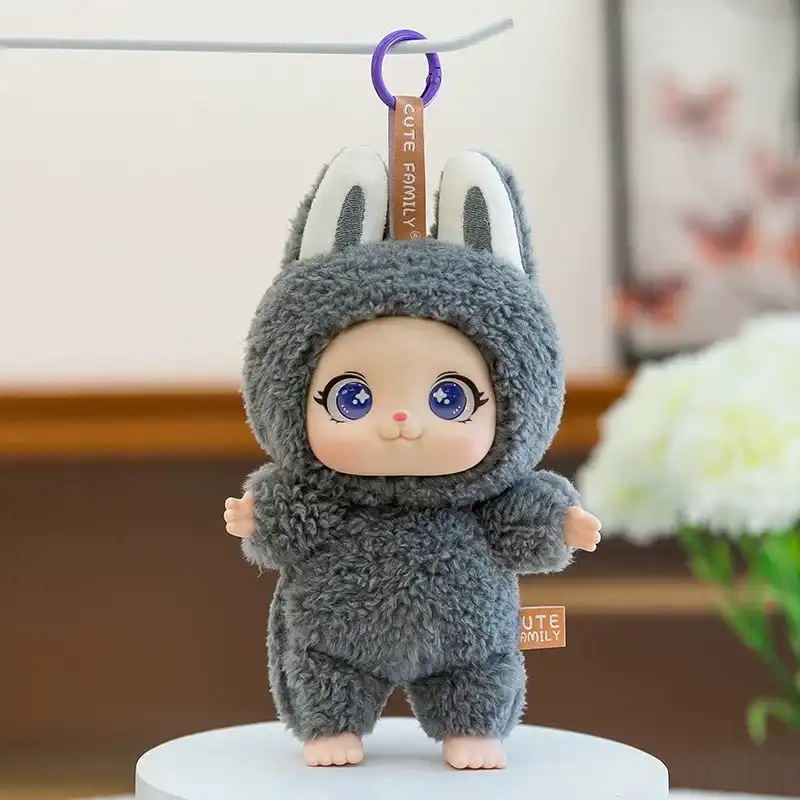 Cute Family Vinyl Rabbit Pendant Plush Toy 04