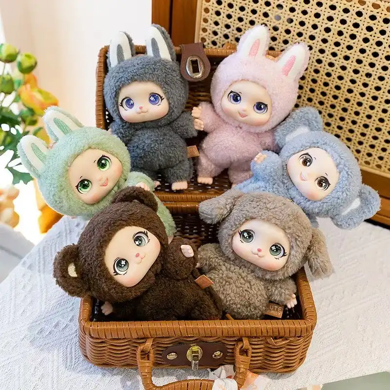 Cute Family Vinyl Rabbit Pendant Plush Toy 05