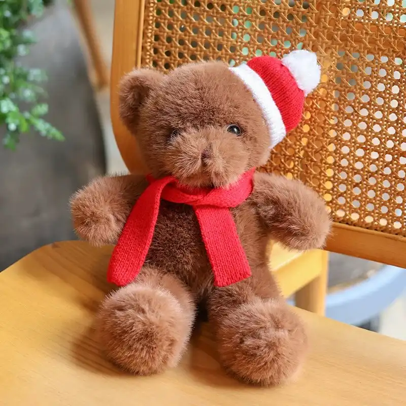 Scarf Christmas Hat Teddy Bear Doll 03